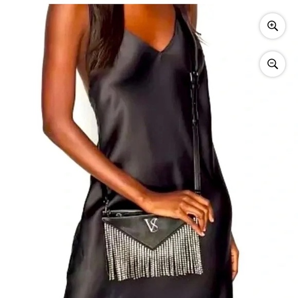(E4) Victoria's Secret Glam Rhinestone Fringe Convertible Crossbody - Picture 1 of 16